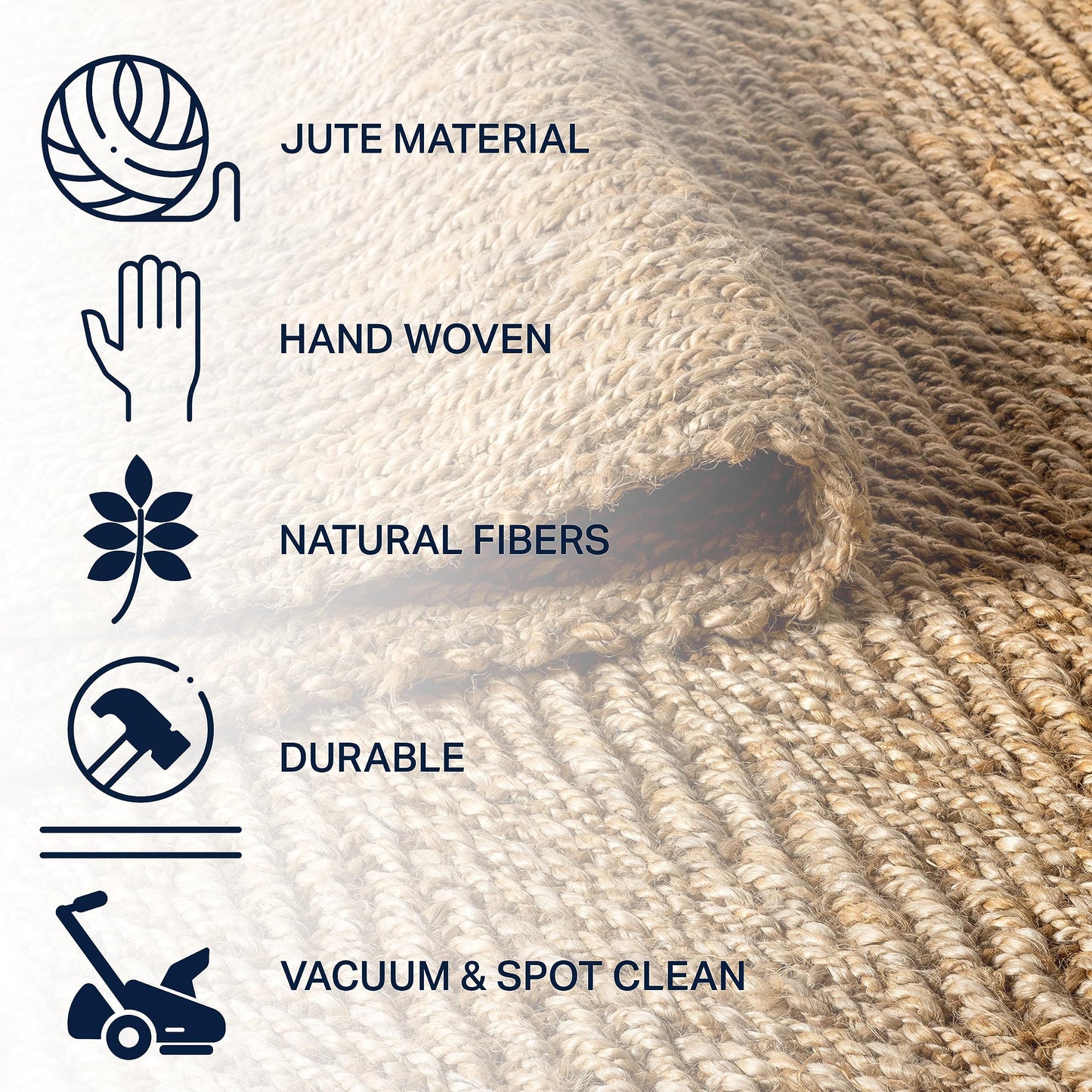 JONATHAN Y Espina Hand Woven Herringbone Chunky Jute Natural Indoor Area Rug, 5x8, Bohemian, Cottage, Easy-Cleaning for Living Room, Bedroom, Kitchen, Pet Friendly, Non-Shedding (NFR101A-5)