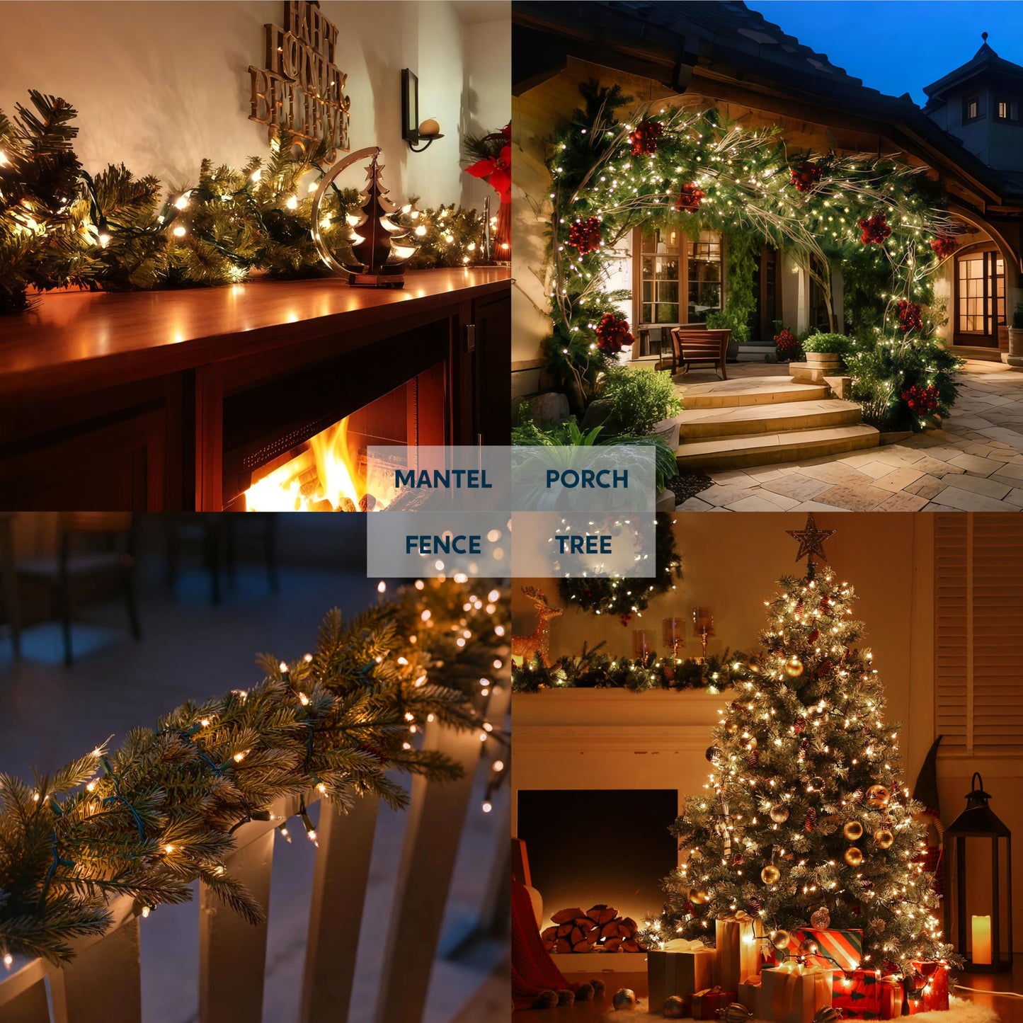 Joiedomi Clear Christmas String Lights Indoor,100 Count Mini Warm White Fairy Light,19.4 FT Lighting Decor for Patio Dorm Classroom Bedroom Holiday Wedding Party Garland Birthday Festival,Green Wire