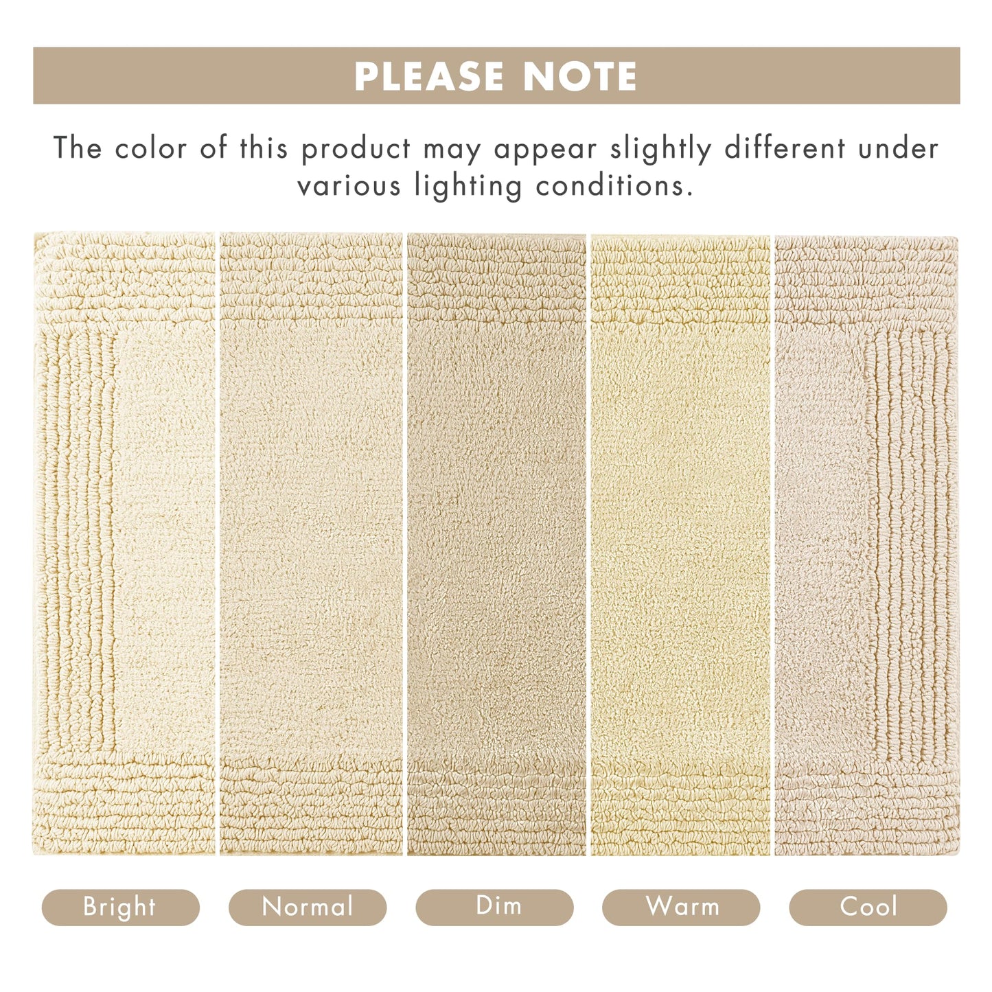 Madison Park Splendor Reversible 100% Cotton Tufted Bathroom Rug-3000 GSM Hotel Quality Luxurious Plush Medium Pile Bath Mat Absorbent, Quick Dry, Shower Room Décor, 21x34, Natural