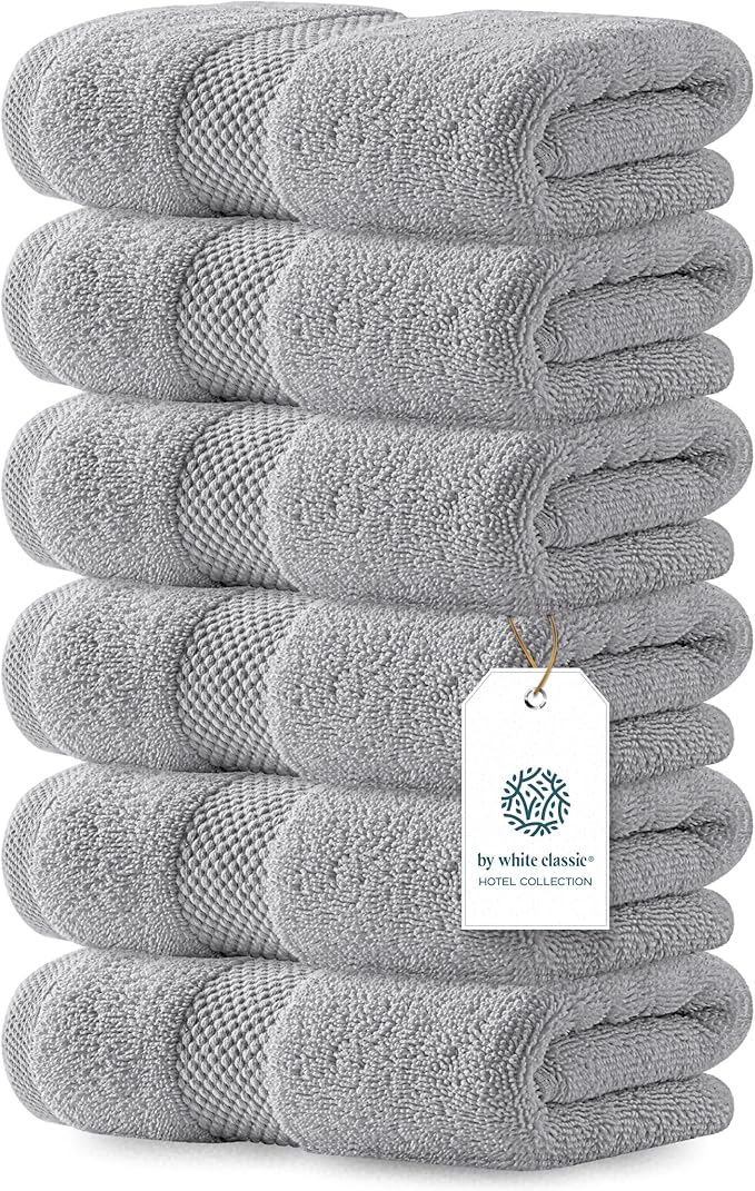 White Classic Luxury Dolphin Gray Hand Towels