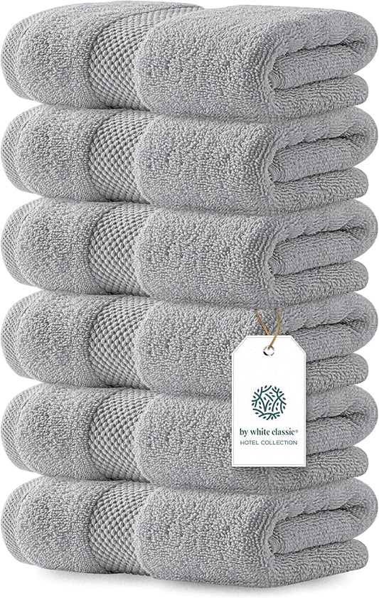 White Classic Luxury Dolphin Gray Hand Towels