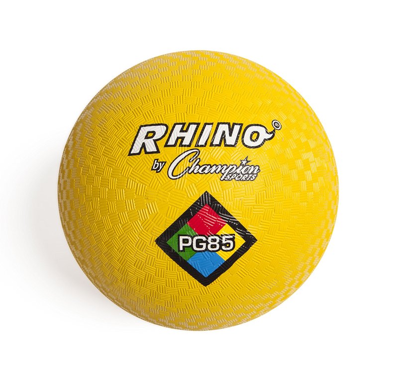Champion Sports Rhino Playground Balls 8.5"D - Two Ply, Nylon Wound, YELLOW