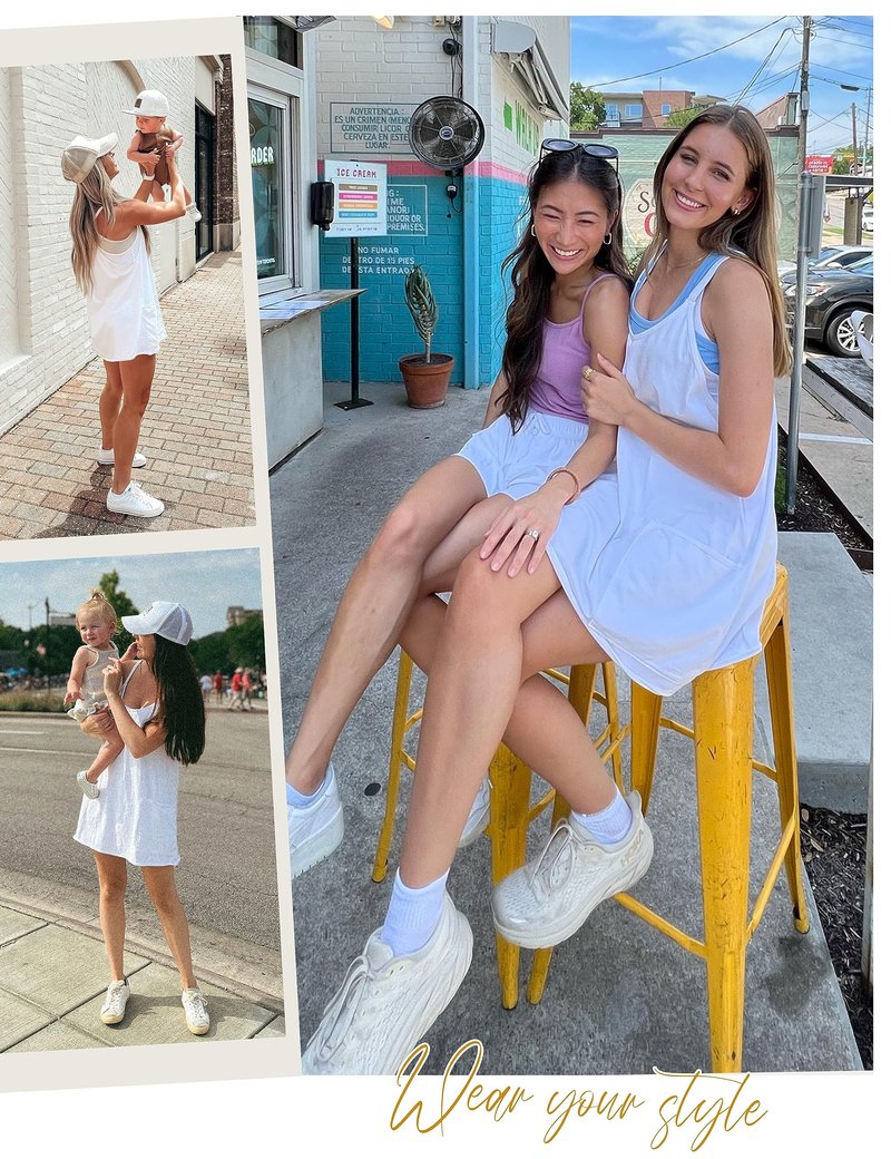 Lentta Womens Athletic Sleeveless Mini Dress with Built-in Shorts V Neck Sundress(White-XXL)