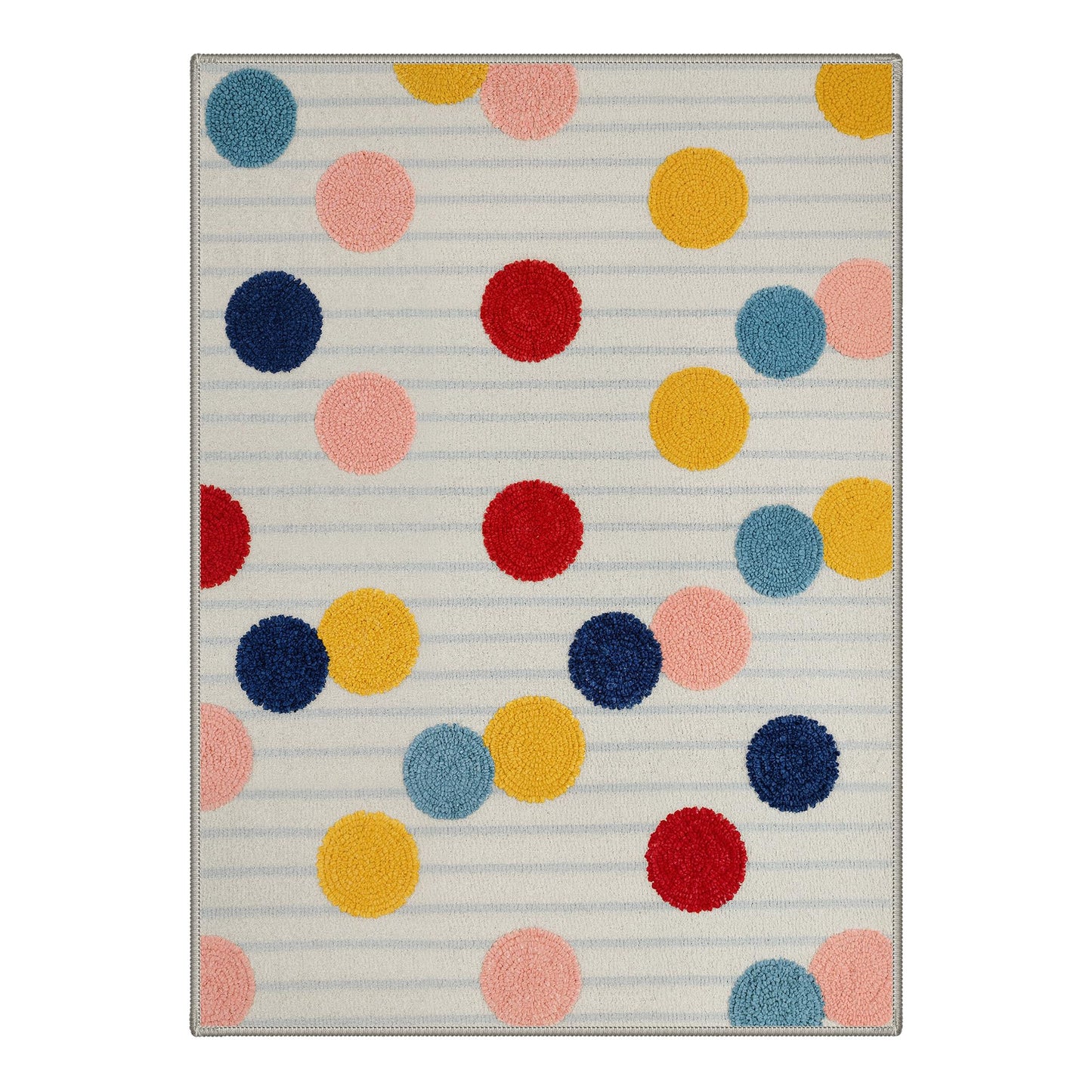 BEIMO 5X7 Area Rugs Minimalist Polka Dots Rug, Low Pile Non Slip Machine Washable Indoor Rug for Living Room Bedroom Dining Room Home Office, OffWhite