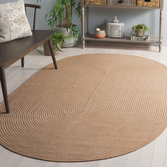 Safavieh Braided Collection Area Rug - 6' x 9' Oval, Natural, Handmade Jute, Ideal for The Living Room, Dining, Bedroom (BRA802A)