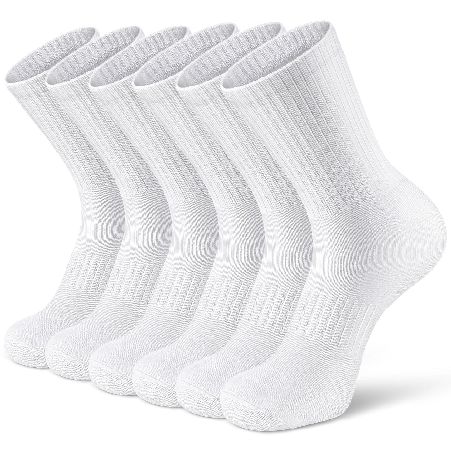 Airacker Athletic Socks Sport Running Calf Socks Performance Cushioned Breathable Crew Socks for Men Women(6 Pairs)