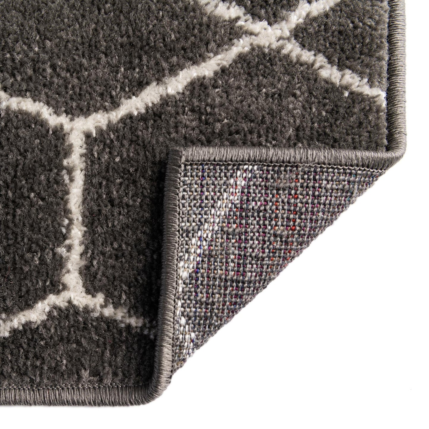 Rugs.com - Lattice Frieze Rug – 6 Ft Square Dark Gray Easy-Clean Rug – Modern Trellis for Living Rooms, Bedrooms, and Offices