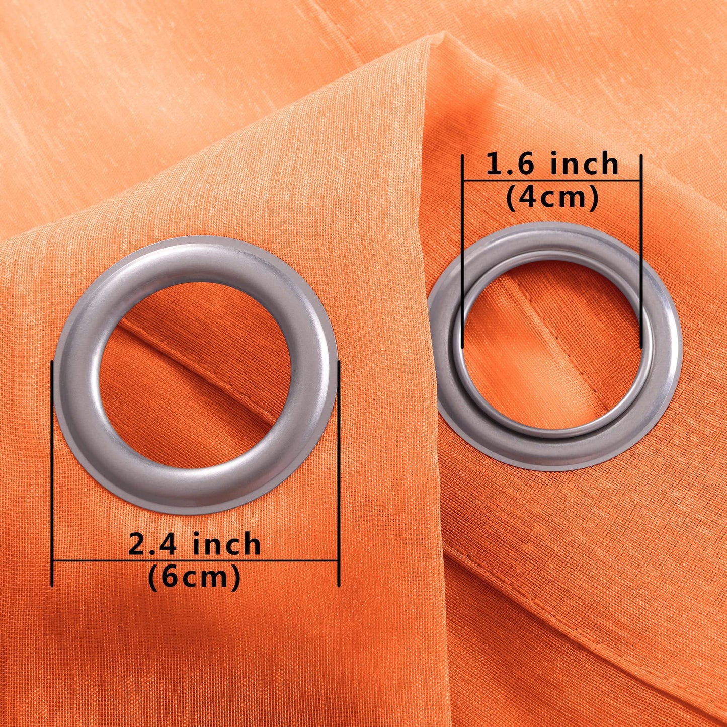 Halloween Curtains for Living Room,Bright Pumpkin Orange Color Sheer Fall Curtains for Bedroom Dining Room 84 Inches Long 2 Panels Set