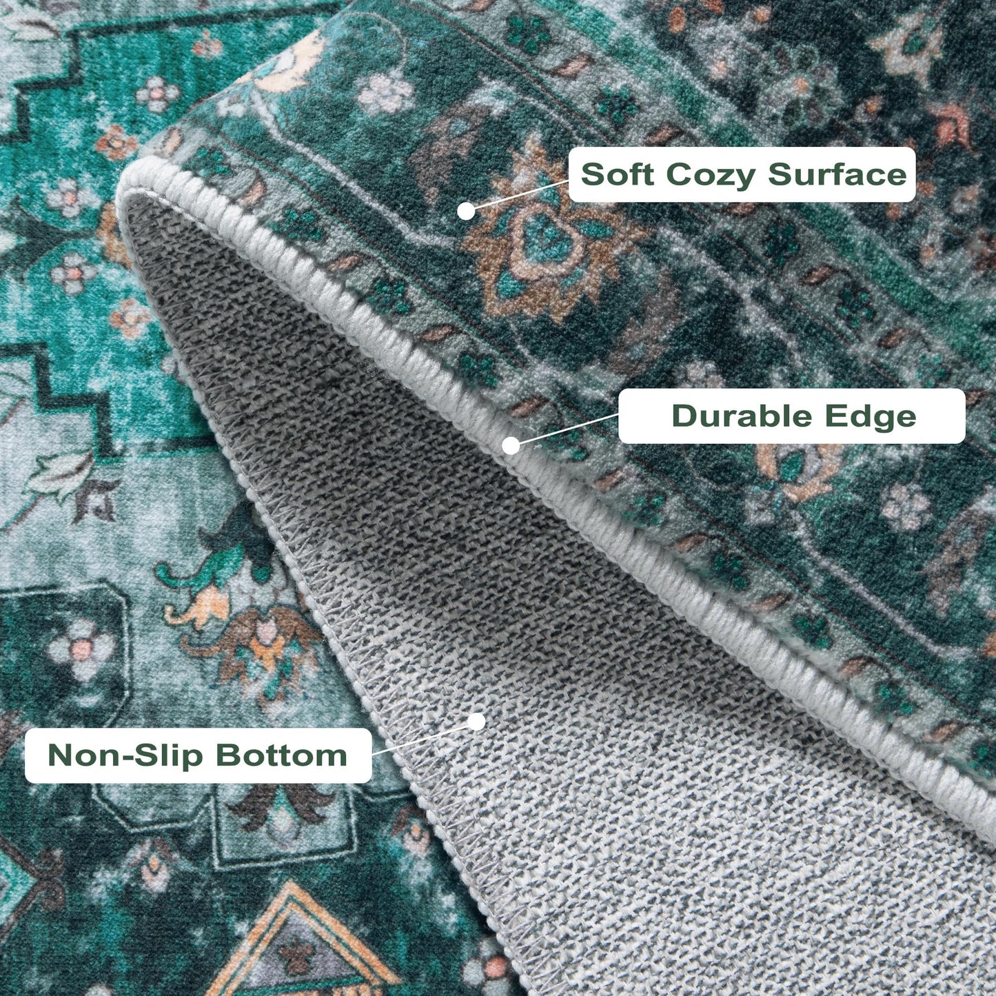 Ciicool Washable 2x3 Entry Rug, Small Rugs for Entryway Kitchen Bathroom Door Mat Indoor Entrance, Non Slip Rubber Backing, Stain & Fade Resistant,Oriental Low-Pile Throw Carpet