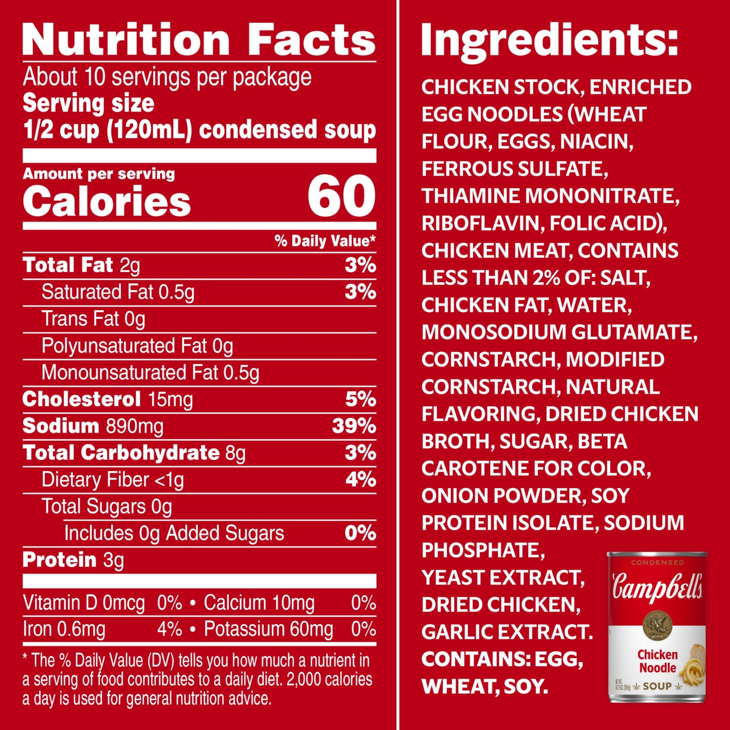 Campbell's Condensed Chicken Noodle Soup, 10.75 Ounce Can (Pack of 4)