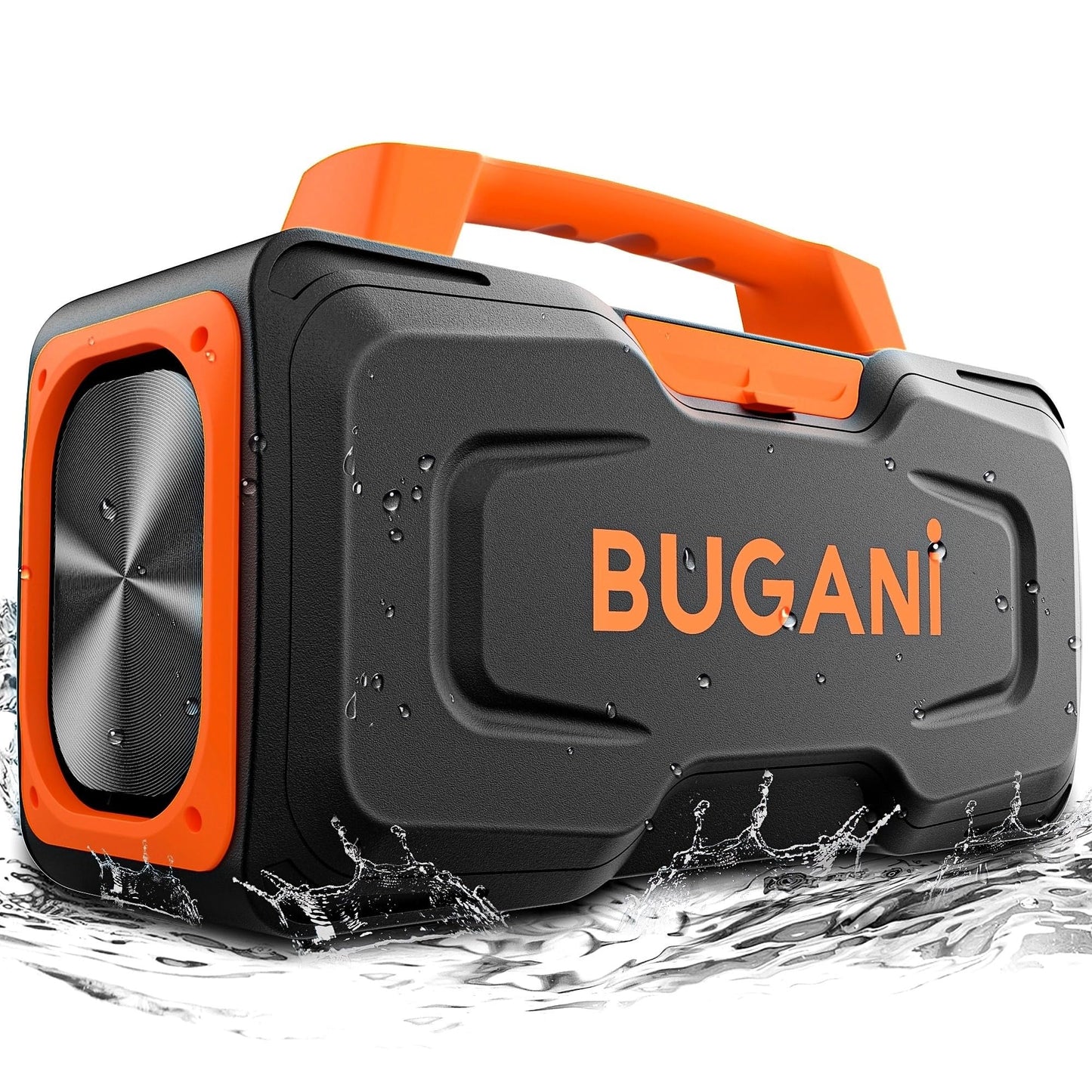 BUGANI Bluetooth Speaker - 80W Portable Wireless Speaker IPX7 Waterproof, 24H Playtime, Mic & AUX USB, Perfect for Parties & Pool