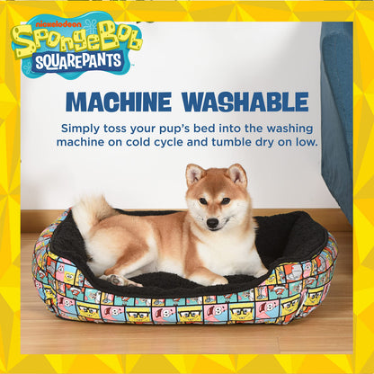 SpongeBob SquarePants for Pets Deco Design Cuddler Dog Bed, 24"L x 19"W x 8"Th, Polyester, Officially Licensed