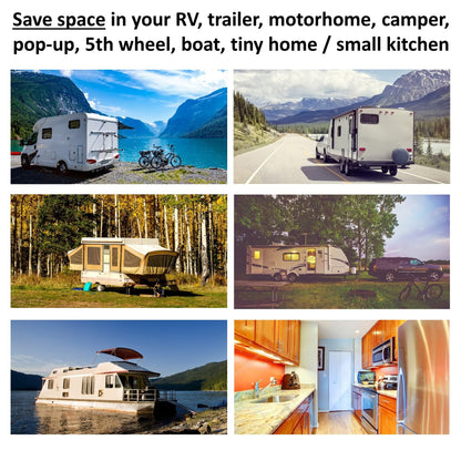 Collapsible Colander and Funnel - Stainless Steel Meets Red Silicone. RV Accessories for Inside, Camper Organization and Storage Idea, Motorhome, Camp or Travel Trailer, 5th Wheel, Boat, Small Kitchen