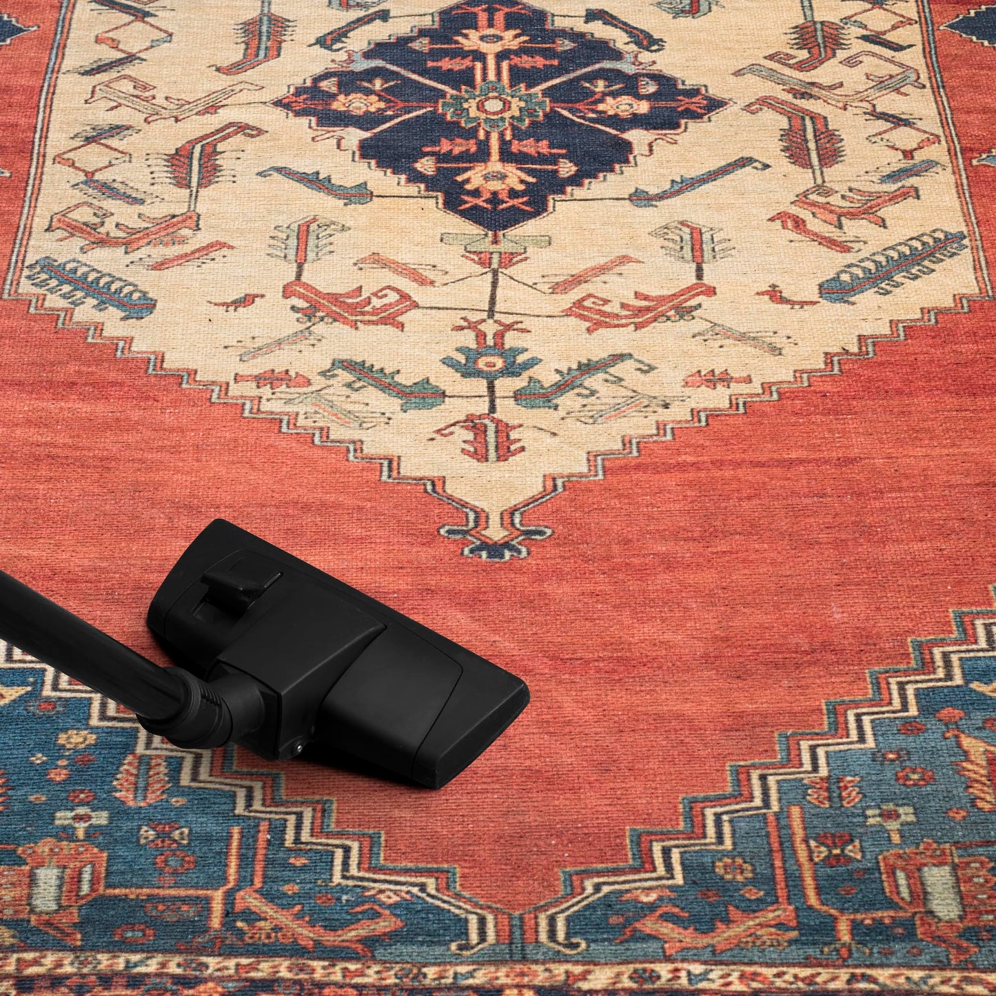 Keen Home Design 30"x84" Rug - Machine Washable Runner Rug with Non-Slip Backing, Ideal for Hallway, Entryway, Kitchen, Laundry Room - Vintage, Easy Clean, Durable, Low Pile Rug - (2'6" x 7')