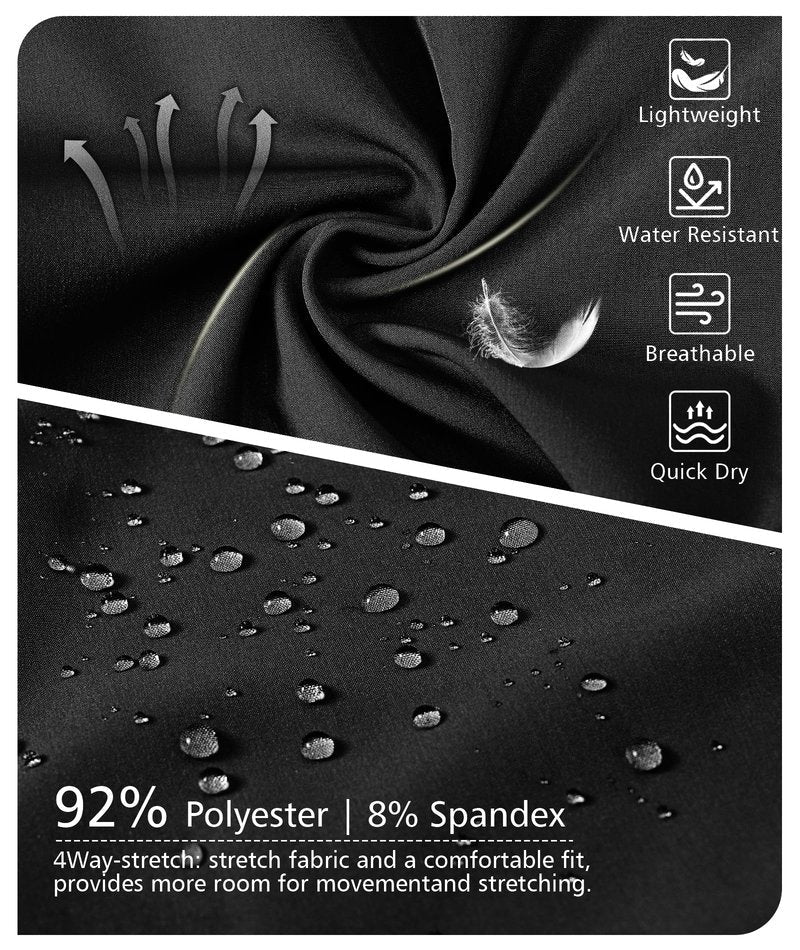 Zoofly Men's Sweatpants Lightweight Workout Track Pants Quick Dry Water Resistant Athletic Pants for Men Jogger Outdoor Running with Zipper Pockets Black S