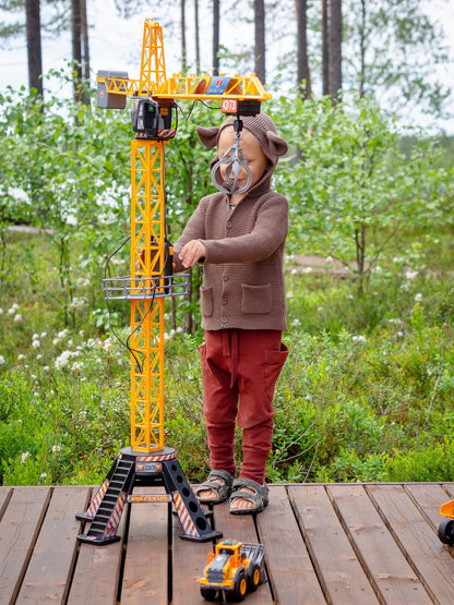 Dickie Toys Remote Control Crane Toy | Rotating Cabin with Working Winch & 250-degree Movement | Extensive Accessories | Height 120cm | Ages 3+