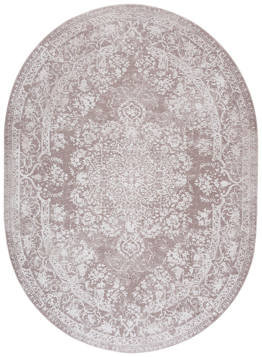 SAFAVIEH Area Rug 6x8 Oval- Reflection Collection - Beige & Cream, Non-Shedding & Easy Cleaning, Ideal for Living Room, Bedroom, Dining Space (RFT664A)