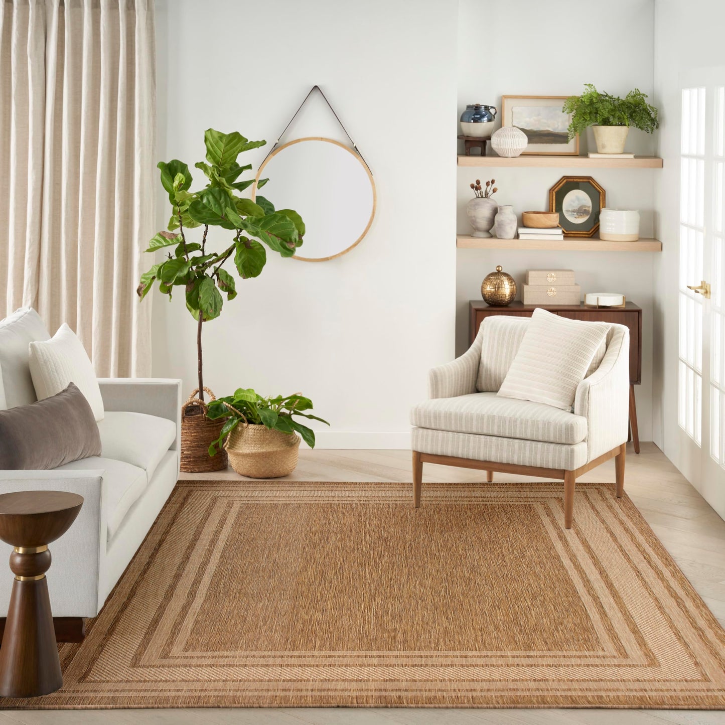 Nourison Home Horizon Indoor/Outdoor Natural 8' x 10' Area Rug - Easy Clean, Non Shedding, Bed Room, Living Room, Dining Room, Kitchen (8' x 10')