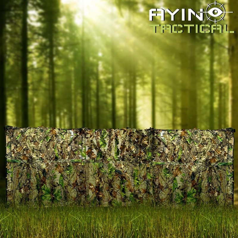 3D Leafy Ground Blind for Turkey & Deer Hunting - Lightweight Portable Stalking Blind | Silent Camo with Carry Bag | 1-2 Person Outdoor Gear