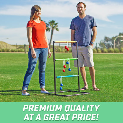 GoSports Indoor/Outdoor Ladder Toss Game Set with 6 Rubber Bolos, Carrying Case and Score Trackers