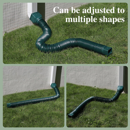 Gutterlix Flexible Gutter Downspout Extensions, Connectable Downspout Extender with 58"+ 67" Extendable Pipe, Thickened Down spout Drain Extension for Rainwater Drainage(2 Pack, Green)