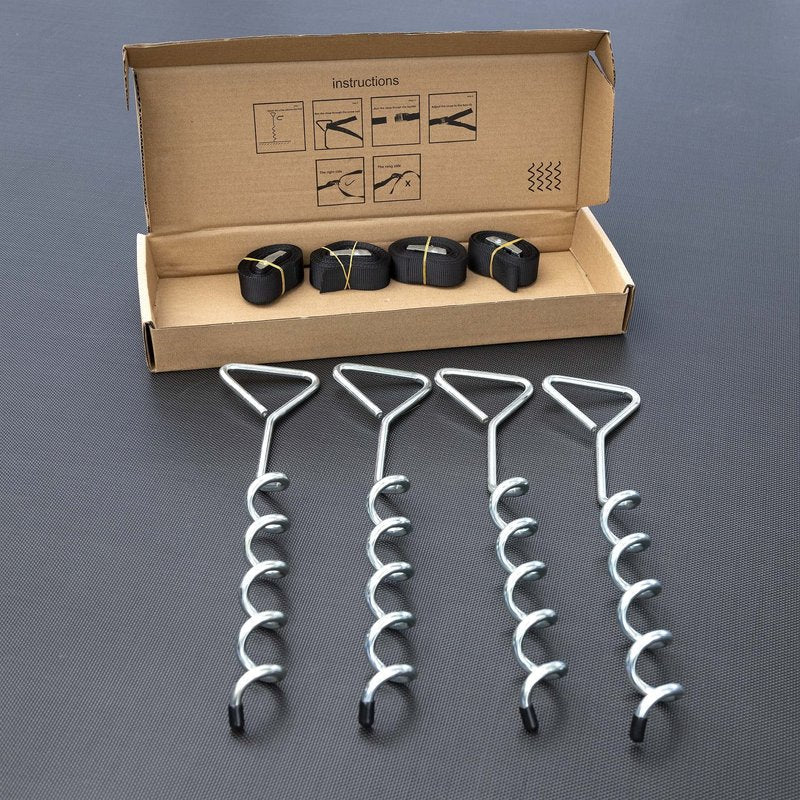 Trampoline Stakes Heavy Duty Strong and Galvanized Steel Corkscrew High Wind Anchor Kit for Trampoline Camping Tents Tie Down Anchors