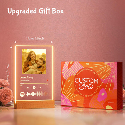 iDIY Custom Picture Frame with Photo - Personalized Spotify Music Song Plaque - Customized Valentines Day Gift for Boyfriend Girlfriend Couple - Anniversary Birthday Gifts for Him Her