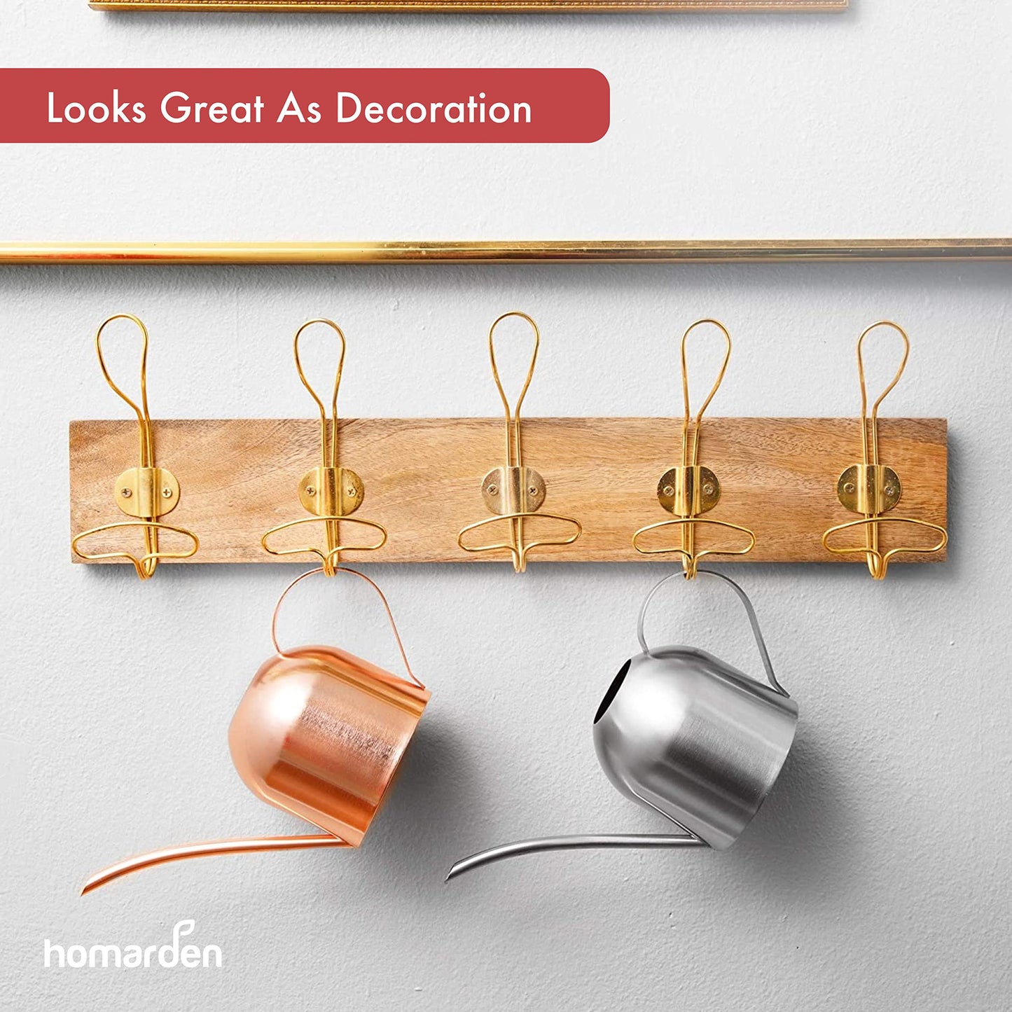 Homarden 30 oz. Copper Watering Can - Long Spout Metal Can for Indoor & Outdoor Plants