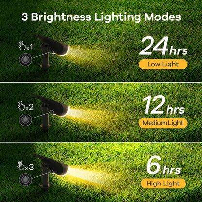 Linkind Solar Lights Outdoor Garden, Dusk-to-Dawn Warm White 3000k Stake Lights Solar Powered, Ip65 Waterproof Solar Spot Lights for Driveway Walkway Decoration, Pack of 2