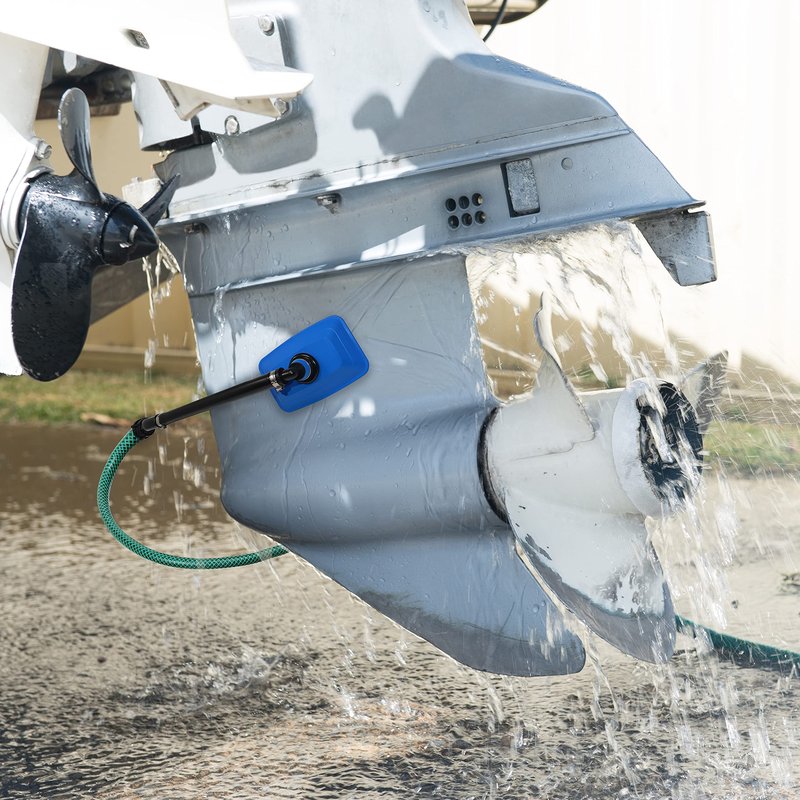Seaworks Dual Feed Muff Style Boat Motor Flusher | Use for Antifreeze Winterization or Common Water Flush | 5/8 Inch Standard Garden Hose Connection