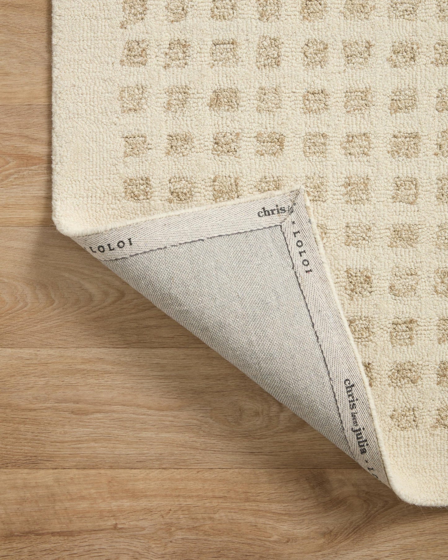 Loloi Chris Loves Julia x Polly Collection POL-01 Ivory/Natural 7'-9" x 9'-9" Area Rug