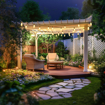 AUBVERC Outdoor String Lights 100 FT 52 Shatterproof LED Bulbs, UL Certified Patio Lights Outdoor Light Strings Waterproof for Patio Yard Outside Party Wedding, Connectable Dimmable 50 Sockets 2700K