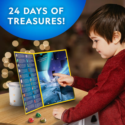 NATIONAL GEOGRAPHIC 2025 Gemstone Advent Calendar - Christmas Countdown Calendar for Kids with 24 Gems, Rock Collection, Mini Gem Dig Kit (English-Only Version)