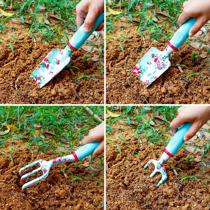 JUMPHIGH Womens Gardening Gifts Set - Floral Gardening Tools with Tote Bag - Gifts for Mom, Girlfriend or Women - Birthday, Christmas (Blue)