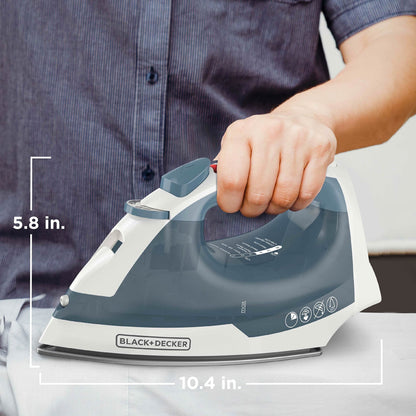 BLACK+DECKER Easy Steam Compact Iron for Clothes, Automatic Shutoff, Nonstick Plate, Light Weight, 1200 Watts