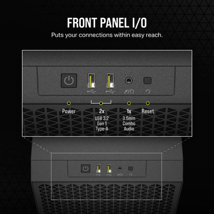 CORSAIR 3000D AIRFLOW Mid-Tower PC Case – 3-Pin Fans – Four-Slot GPU Support – Fits up to 8x 120mm Fans – High-Airflow Design – Black
