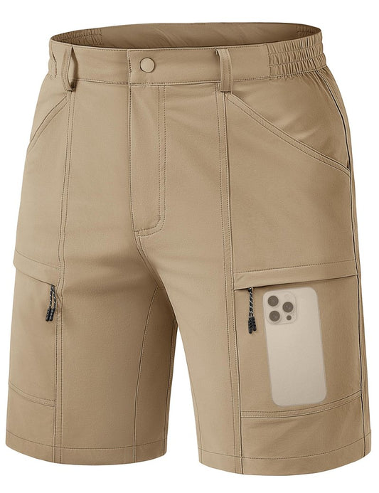 TACVASEN Men's Hiking Shorts 10" Quick Dry Lightweight Breathable Dress Outdoor Work Fishing Summer Shorts with 5 Pockets Khaki 36