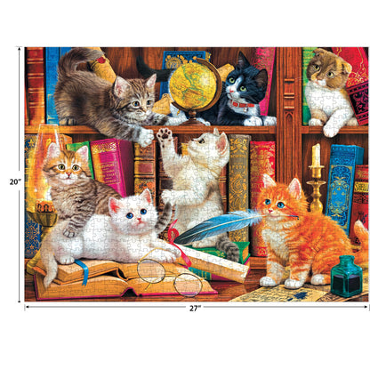 RoseArt - Fancy Cats - Library Mischief - 750 Piece Jigsaw Puzzle for Adults