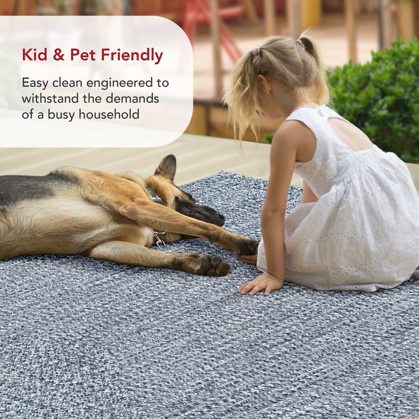 nuLOOM 2' x 3' Solid Hand Braided Indoor/Outdoor Area Rug, Pet-Friendly, High Traffic, Weather Resistant, for Patio, Balcony, Bedroom, Living Room, Dining Room, Wynn Navy