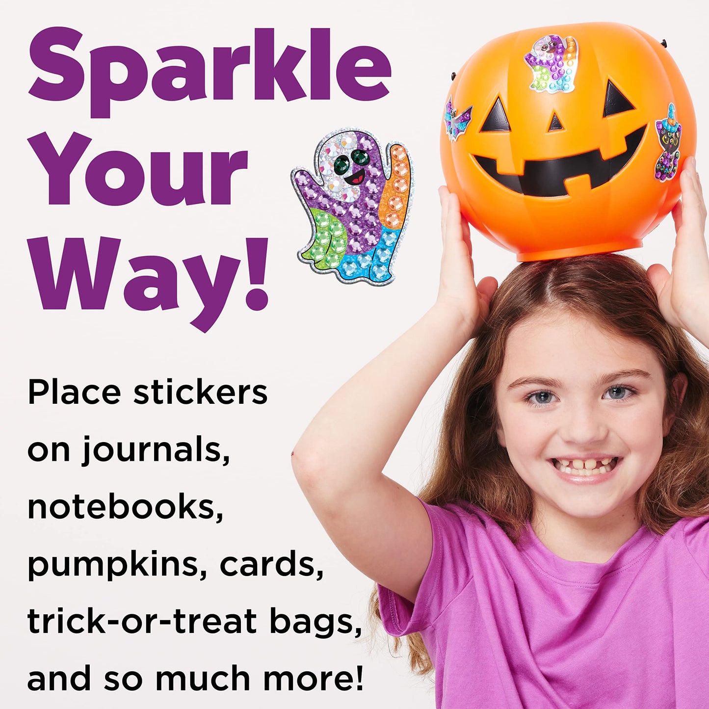 Creativity for Kids Big Gem Diamond Painting Kit - Halloween Stickers and Suncatchers - Spooky DIY Crafts for Kids, Trick or Treat Activities and Gifts for Kids (Ages 6+)