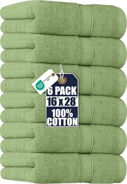 Utopia Towels 6 Pack Premium Hand Towels Set, 16 by 28 inches, 100% Ring Spun