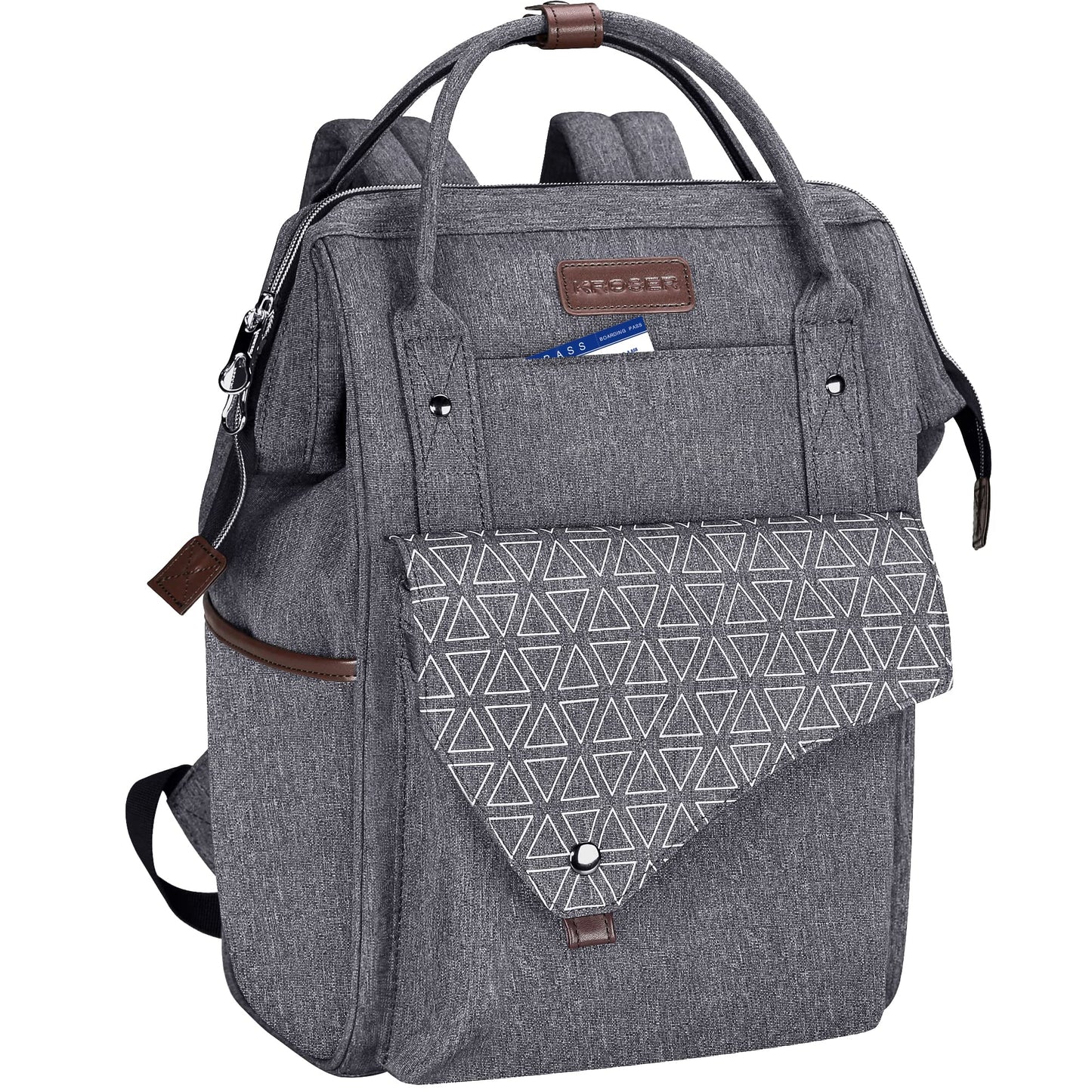 KROSER Laptop Backpack 15.6 Inch Stylish Computer Backpack with USB Charging Port Water-repellent College Daypack Travel Business Work Bag for Women/Men