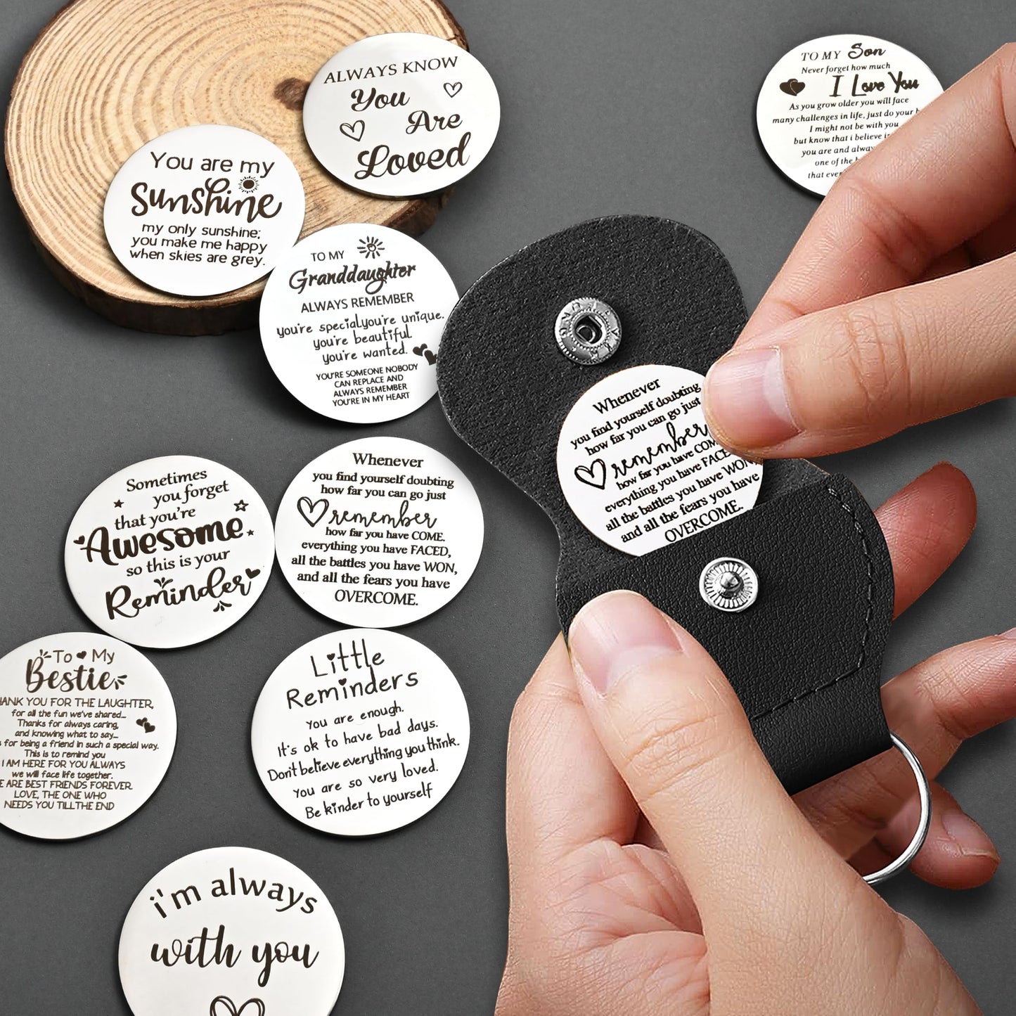 CINDYHE Pocket Hug Token keychain Gifts for Men Women Him Her Dad Mom Son Daughter Brothers Sisters Teacher Boy Girl Friends (Sobriety)