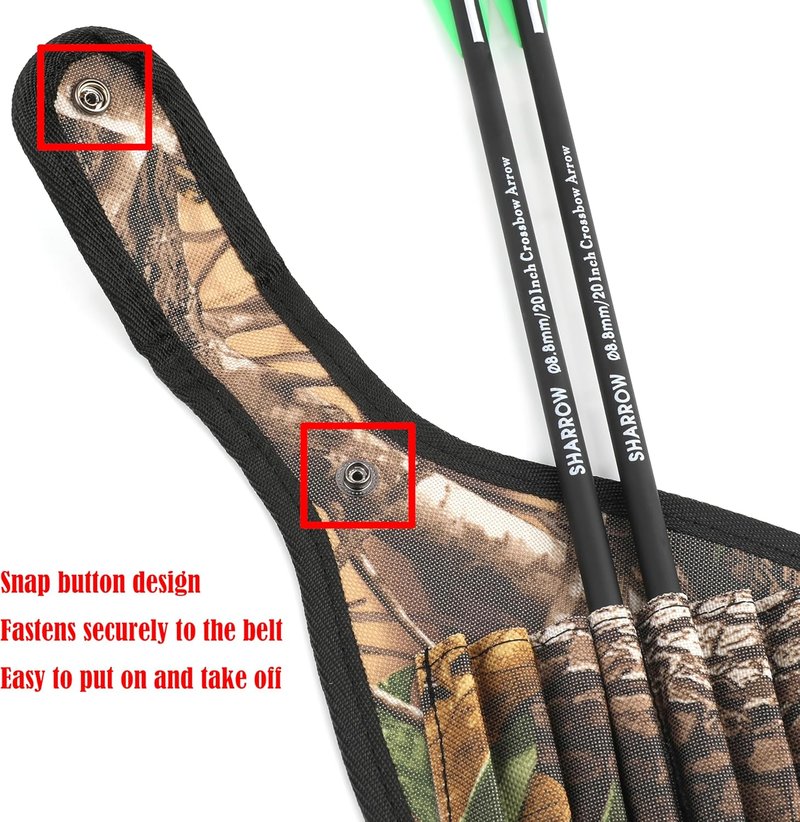 Mini Crossbow Arrow Quiver - Pocket Bolt Holder for Waist Mount | Ideal for Target Practice