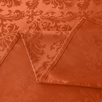 SASTYBALE Rust Jacquard Square Napkin, Damask Wrinkle Free Soft Polyester Napkins, Thanksgiving Fabric Cloth Napkins for Christmas, Wedding,Holiday, Party, Dinners, Set of 4 (Rust, 20X20 inch Napkin)