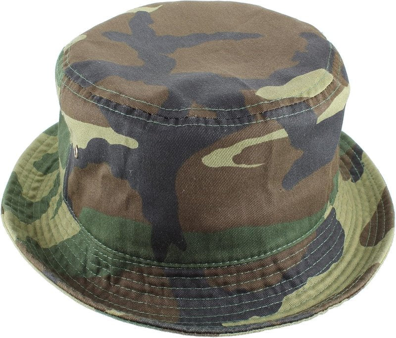 Solid Color 100% Cotton Bucket Hat - Packable Travel Summer Beach Hat for Men & Women