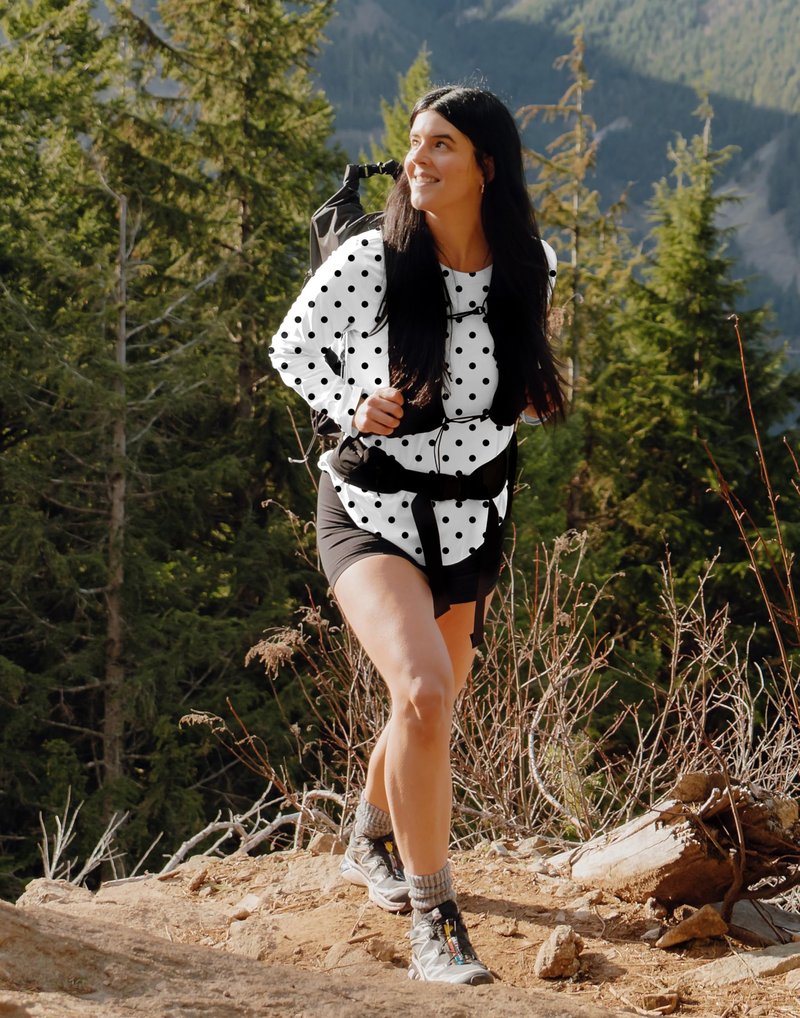Women's Sun Shirts UPF 50+ Long Sleeve UV Protection Shirt Lightweight Quick Dry Workout Hiking Tops for Women(Black Dot,XXXL)