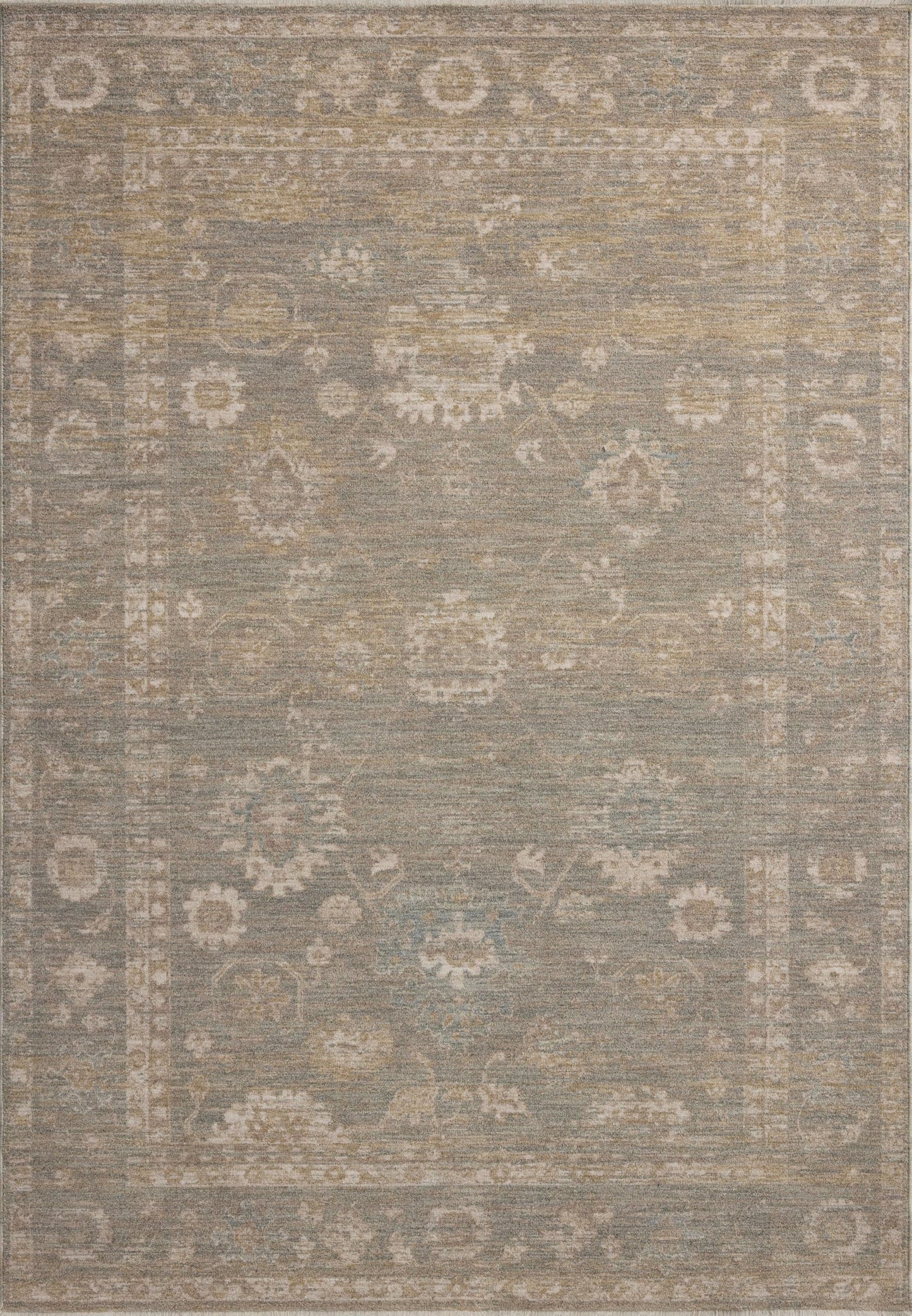 Loloi Chris Loves Julia Louisa Collection LOI-04 Lagoon/Ivory 9'-6" x 13'-1", .38" Pile Height, Area Rug