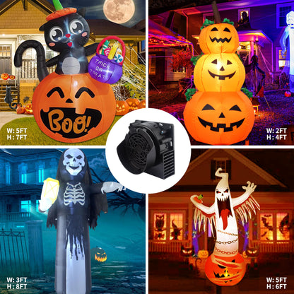 Inflatable Replacement Fan Blower, Mini Air Blower with 4 LED Light,3100(r/min) Waterproof Fan Blower Motor for 3-9FT Halloween Christmas Easter Yard Inflatable Decorations