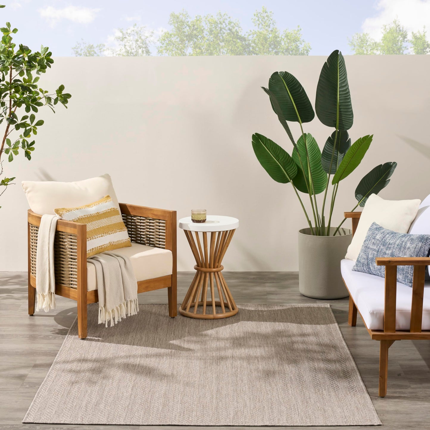 Nourison Home Horizon Indoor/Outdoor Grey 5' x 7' Area Rug - Easy Clean, Non Shedding, Bed Room, Living Room, Dining Room, Kitchen (5' x 7')